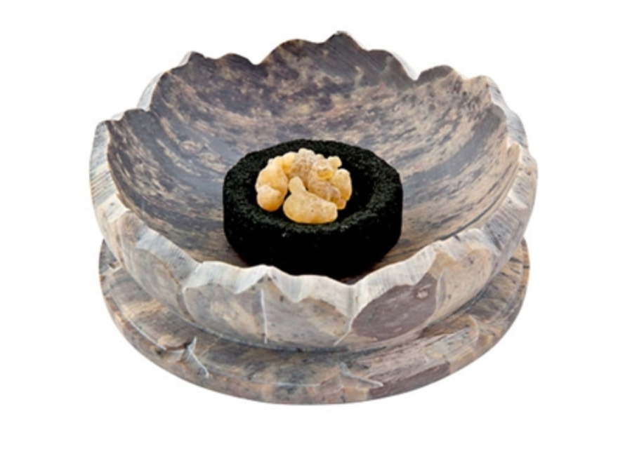 Incense Burning Lotus Bowl