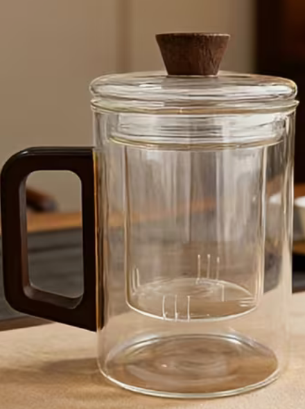 Wood-Handled Glass Tea Infuser