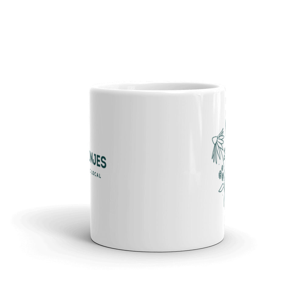 Taza blanca brillante