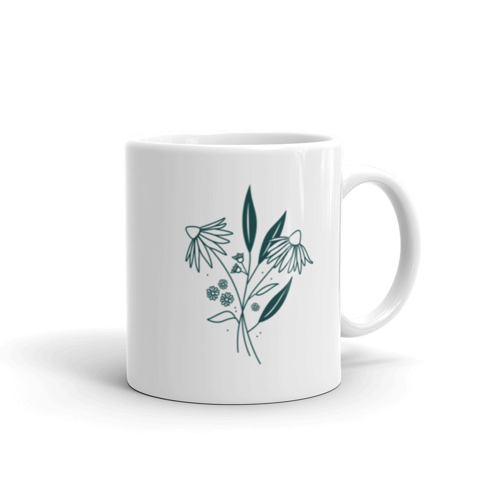 Taza blanca brillante