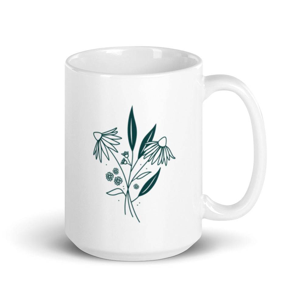 Taza blanca brillante