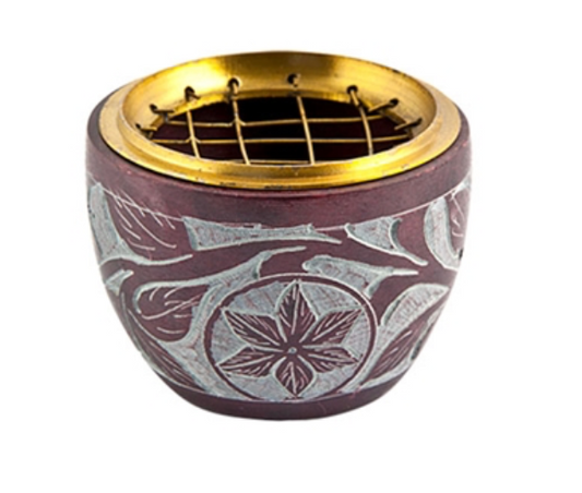 Floral Carved Screen Charcoal Burner