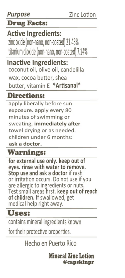 Capskin Mineral Zinc Lotion