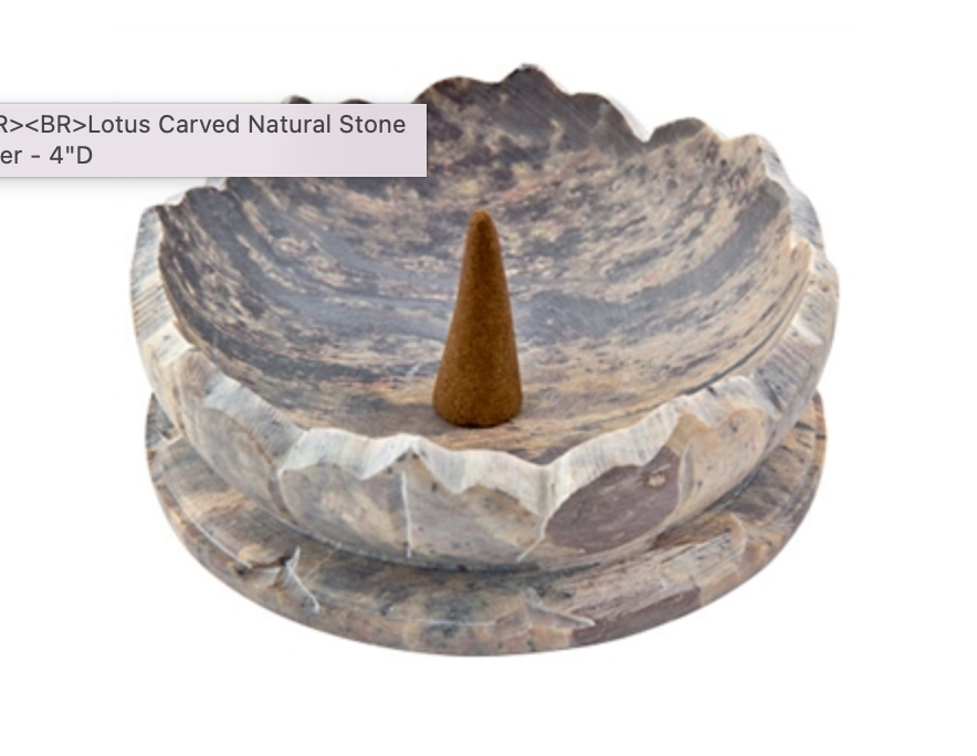 Incense Burning Lotus Bowl