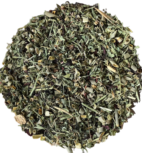 Blood Sugar Support Blend de Menjunjes con fenugreek, cinnamon, burdock, nettle, hibiscus y ginger para el bienestar metabólico