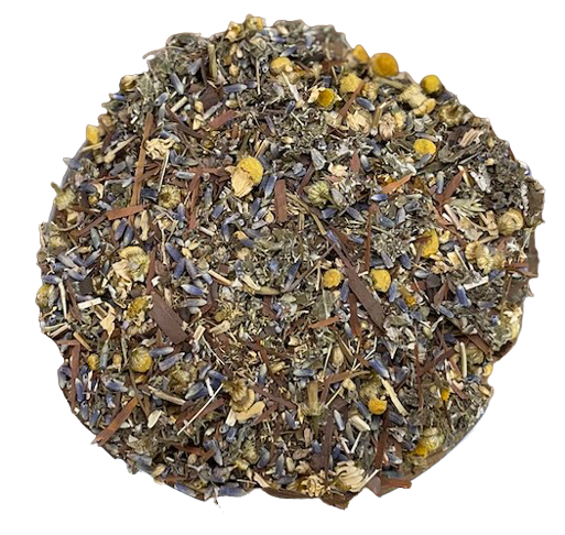Flora en Balance Blend de Menjunjes con pau d'arco, chamomile, yarrow, red raspberry leaf y lavender