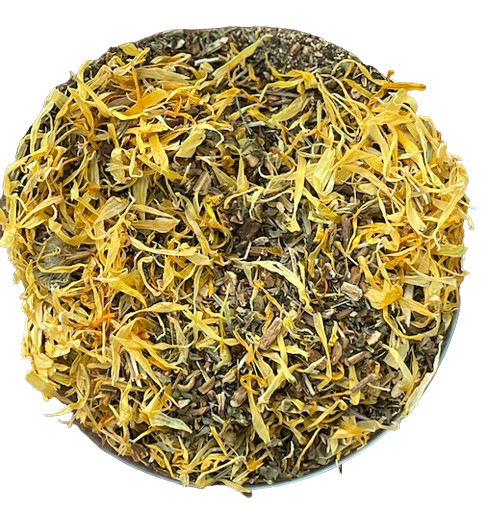 Linfa en Movimiento Blend de Menjunjes con dandelion root, burdock root, calendula y lemon balm para el bienestar del sistema linfático