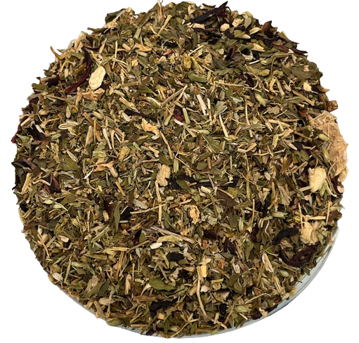 Metabolismo en Balance Blend de Menjunjes con dandelion root, chickweed, peppermint, fennel, hibiscus y ginger para el bienestar metabólico